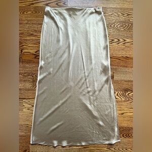 Madewell Gold Satin Skirt